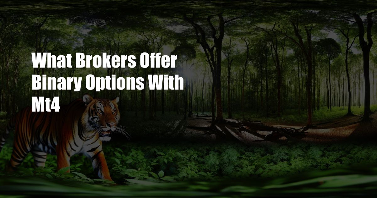 What Brokers Offer Binary Options With Mt4